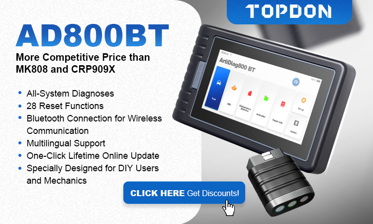 TOPDON, Bluetooth Mid-Level Tool, Model# AD800BT