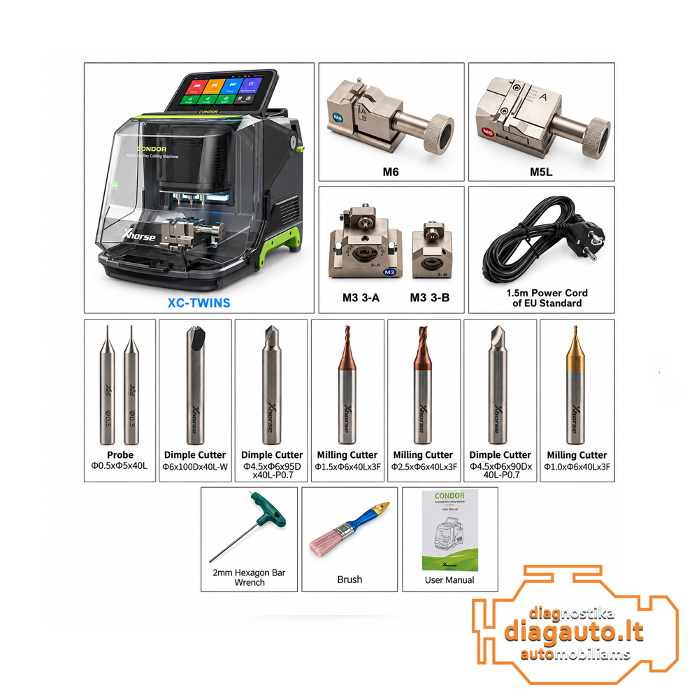 Xhorse CONDOR XC-TWINS XCMT01GL – Profesionalios automatinės raktų pjovimo staklės - Image 3